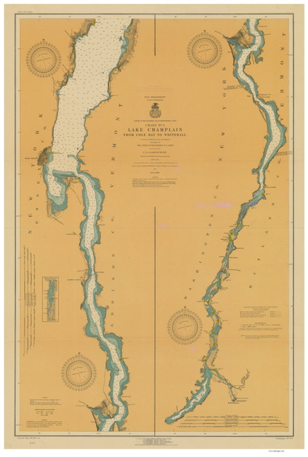 Lake Champlain, Sheet 4 - 1917 Nautical Chart
