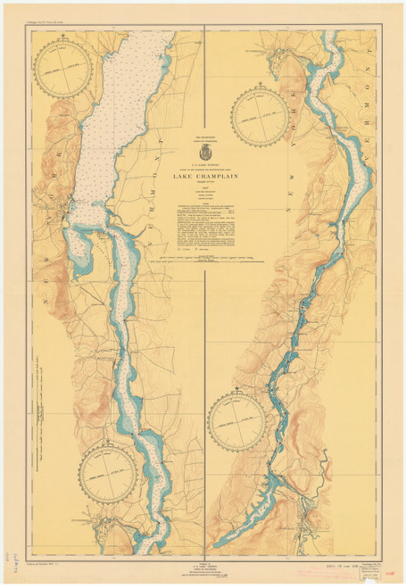 Lake Champlain, Sheet 4 - 1950 Nautical Chart