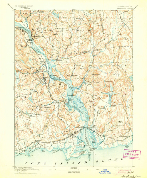 Saybrook, Connecticut 1893 (1904) USGS Old Topo Map 15x15 Quad
