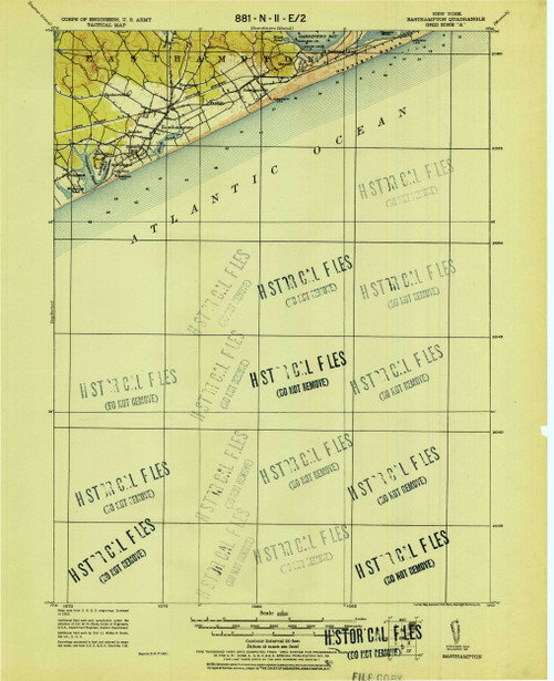 Easthampton, New York 1921 (1921) USGS Old Topo Map 15x15 Quad
