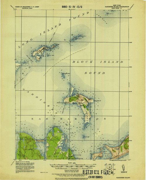 Gardiners Island, New York 1921 (1921) USGS Old Topo Map 15x15 Quad