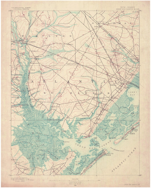 Great Egg Harbor, New Jersey 1890 (1890) USGS Old Topo Map 15x15 Quad