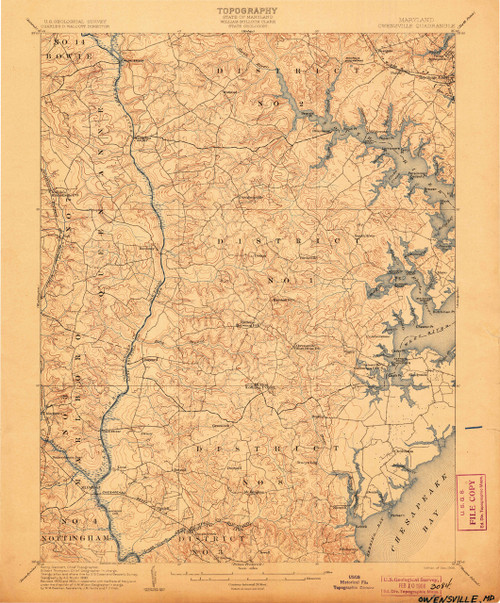 Owensville, Maryland 1905 (1905) USGS Old Topo Map 15x15 Quad