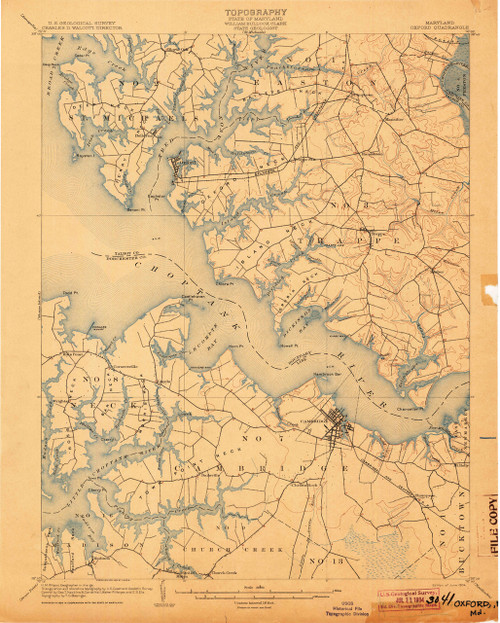 Oxford, Maryland 1904 (1904) USGS Old Topo Map 15x15 Quad