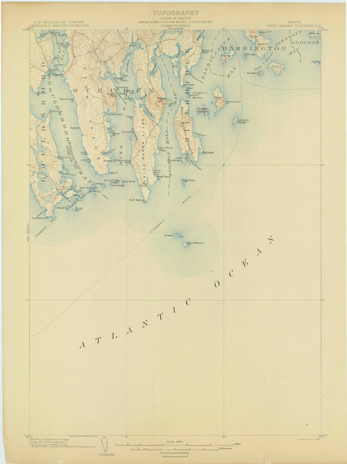 Petit Manan, Maine 1904 (1904) USGS Old Topo Map 15x15 Quad