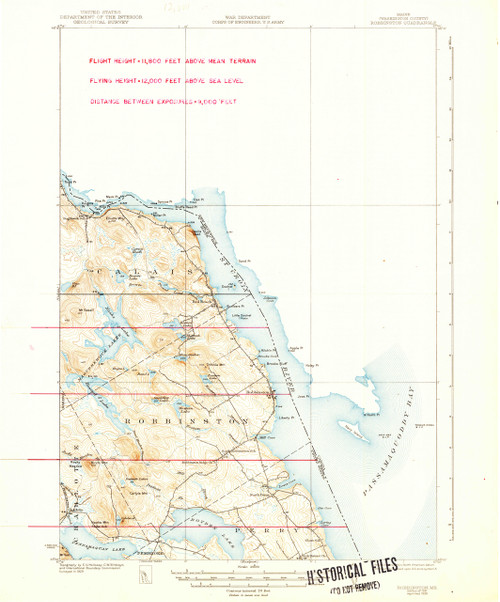 Robbinston, Maine 1931 (1939 a) USGS Old Topo Map 15x15 Quad