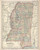 Mississippi 1891 Matthews - Northrup Co. - Old State Map Reprint