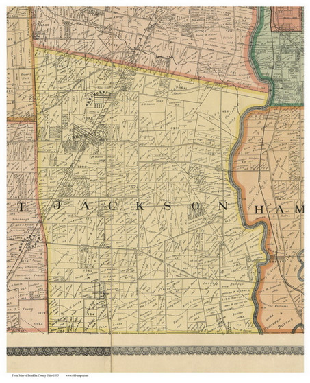 Jackson, Ohio 1895 Old Town Map Custom Print - Franklin Co.