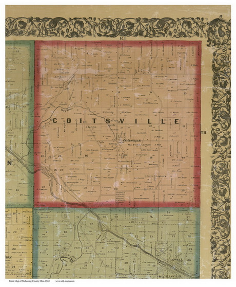 Coitsville, Ohio 1860 Old Town Map Custom Print - Mahoning Co.