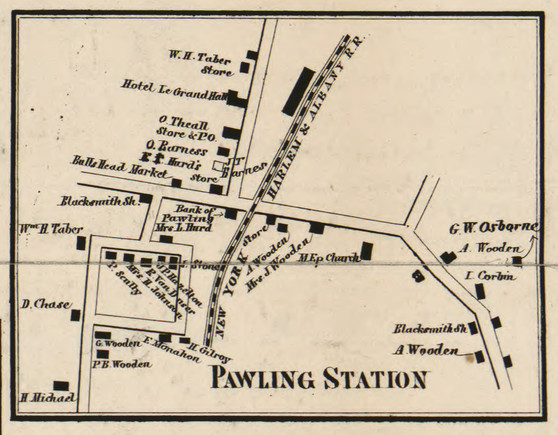Pawling Station, New York 1858 Old Town Map Custom Print - Dutchess Co.