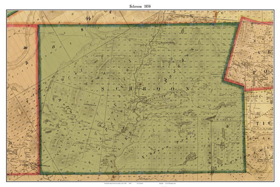 Schroon, New York 1858 Old Town Map Custom Print - Essex Co.