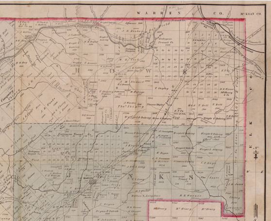 Howe Township, Pennsylvania 1881 Old Town Map Custom Print - Forest Co.
