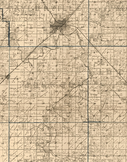 Johnson, Illinois 1893 Old Town Map Custom Print - Christian Co.