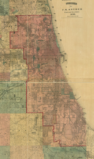 Chicago Area, Illinois 1890 Old Town Map Custom Print - Cook Dupage Cos.