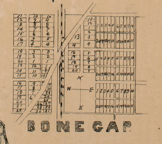 Bone Gap Village - Edwards Co., Illinois 1891 Old Town Map Custom Print - Edwards Co.