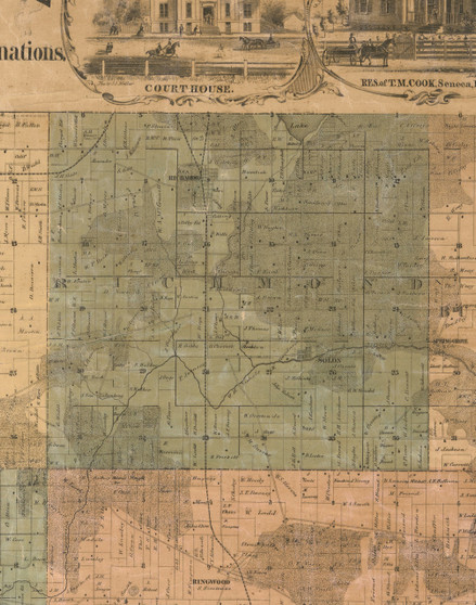 Richmond, Illinois 1862 Old Town Map Custom Print - McHenry Co.