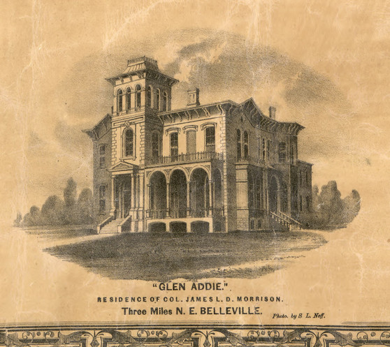 Harrison Mills Belleville - St Clair Co., Illinois 1863 Old Town Map Custom Print - St. Clair Co.