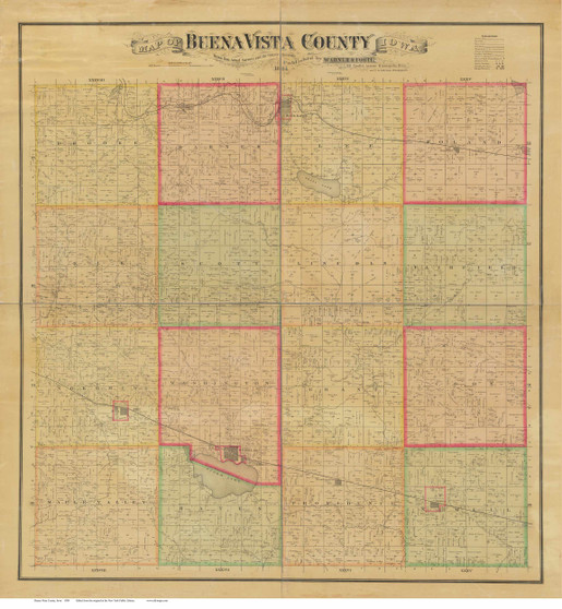 Buena Vista County Iowa 1884 - Old Map Reprint
