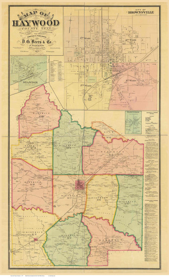 Haywood County Tennessee 1877 - Old Map Reprint