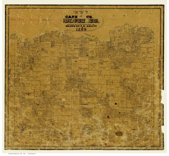 Cass County Texas 1862 - Old Map Reprint