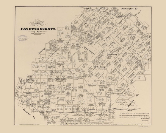 Fayette County Texas 1879 - Old Map Reprint