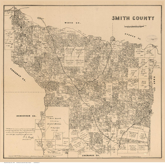 Smith County Texas 1880 - Old Map Reprint