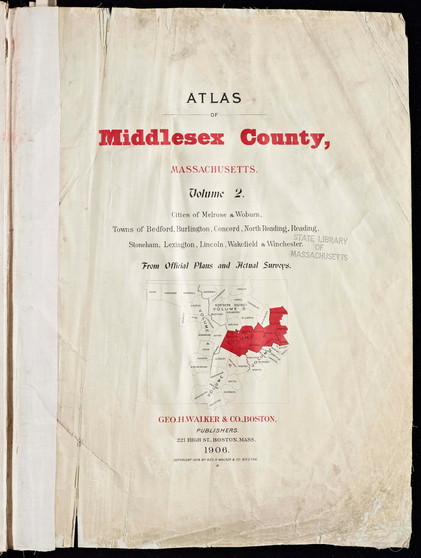 Title Page, 1906 - Old Street Map Reprint - Middlesex Co. Atlas Vol.2 - Concord to Wakefield