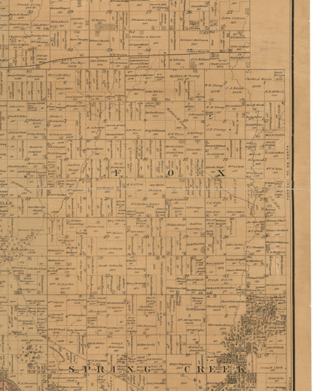 Fox, Iowa 1887 Old Town Map Custom Print - Black Hawk Co.