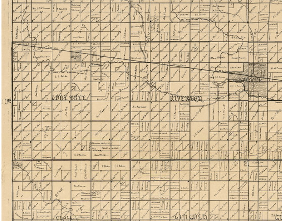 Lone Tree, Iowa 1896 Old Town Map Custom Print - Clay Co.