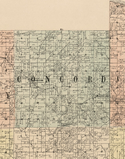 Concord, Iowa 1900 Old Town Map Custom Print - Dubuque Co.