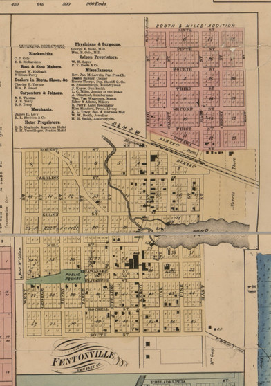 Fentonville, Michigan 1859 Old Town Map Custom Print - Genesee Co.
