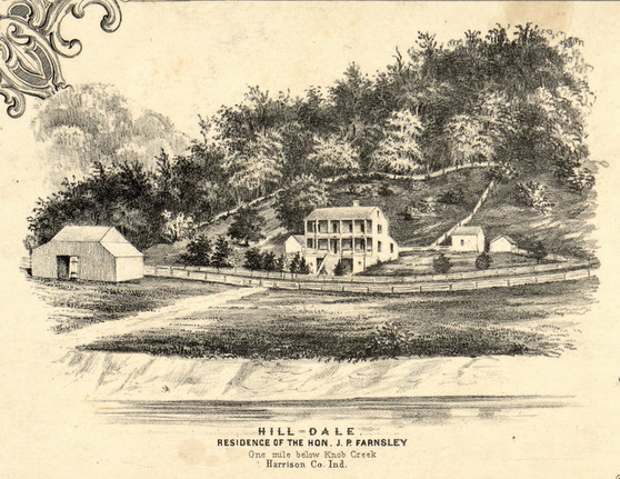 Farnsley Residence, Harrison County, Indiana 1859 Old Town Map Custom Print - Floyd Co.