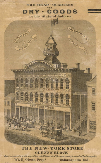 New York Store, Indianapolis, Center, Indiana 1866 Old Town Map Custom Print - Marion Co.