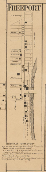 Freport, Hanover, Indiana 1866 Old Town Map Custom Print - Shelby Co.