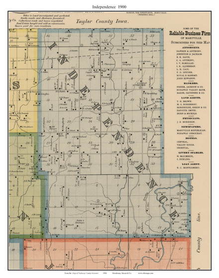 Independence, Missouri 1900 Old Town Map Custom Print Nodaway Co.