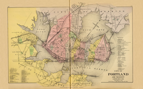 City of Portland 20, Maine 1894 Old Map Reprint - Stuart State Atlas