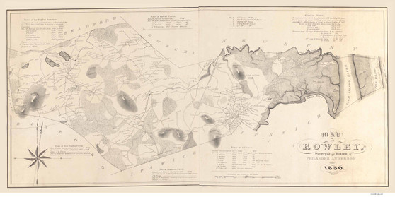Rowley 1830 - Old Map  Essex County - Massachusetts Cities Other