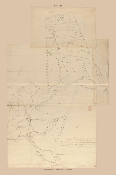 Freetown, Massachusetts 1831 Old Town Map Reprint - Roads Place Names  Massachusetts Archives