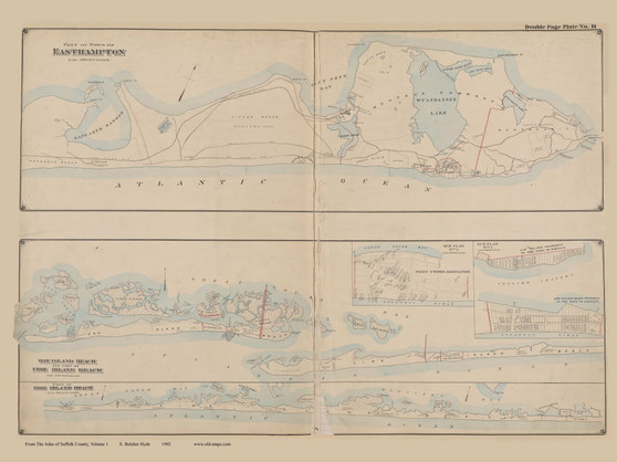 Part of the Town of Easthampton, Oak Island Beach, and part of Fire Island Beach, New York 1902 - Old Town Map Reprint - Suffolk Co. Atlas South Vol. 1 Page 8