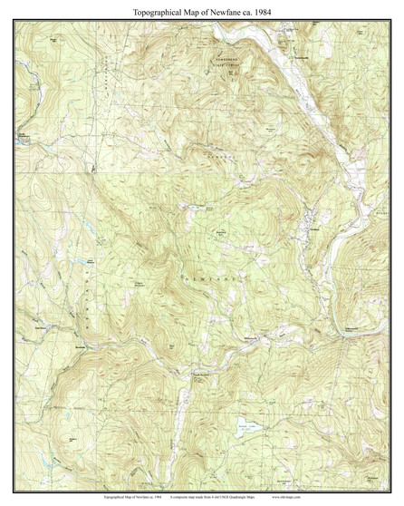 Newfane 1984 - Custom USGS Old Topo Map - Vermont