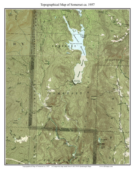 Somerset 1957 - Custom USGS Old Topo Map - Vermont
