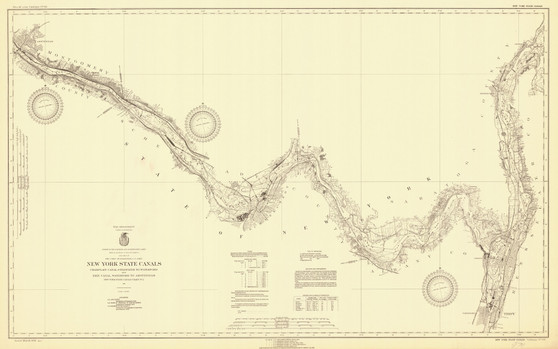 Champlain Canal and Erie Canal 1931 New York Canals & Lakes Chart Reprint 182