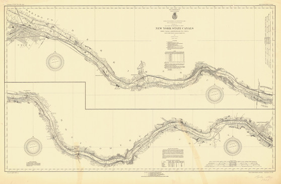 Erie Canal 1930 New York Canals & Lakes Chart Reprint 183