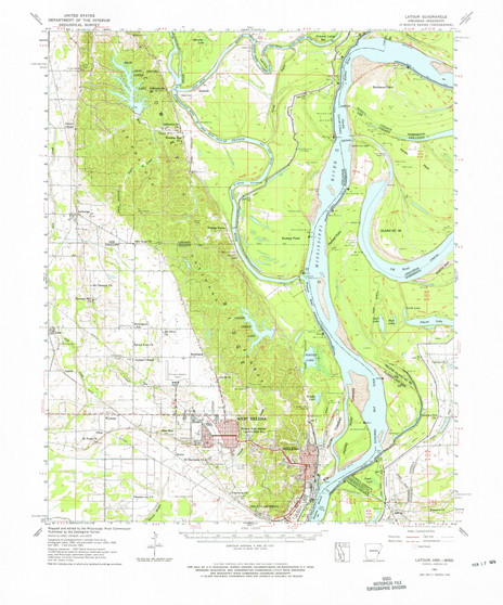 Latour, Arkansas 1961 (1965) USGS Old Topo Map Reprint 15x15 AR Quad 260141