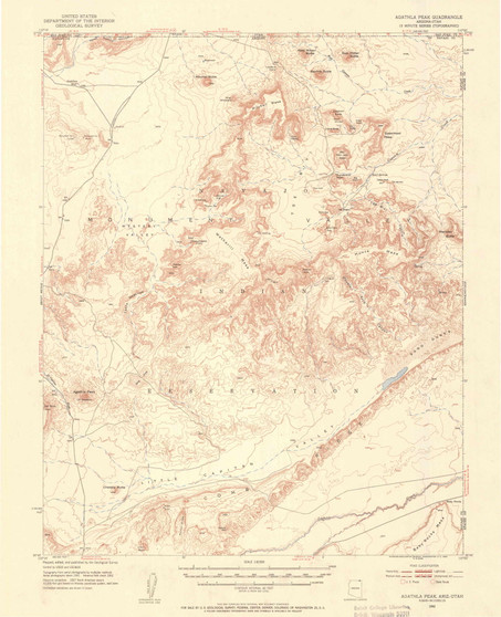 Agathla Peak, Arizona 1952 (1954) USGS Old Topo Map Reprint 15x15 AZ Quad 464554