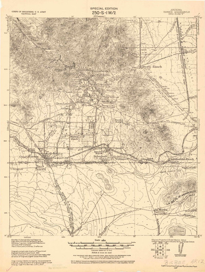 Bisbee, Arizona 1927 (1927) USGS Old Topo Map Reprint 15x15 AZ Quad 464592