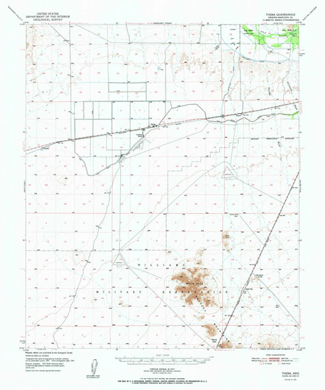 Theba, Arizona 1951 (1951) USGS Old Topo Map Reprint 15x15 AZ Quad 315099