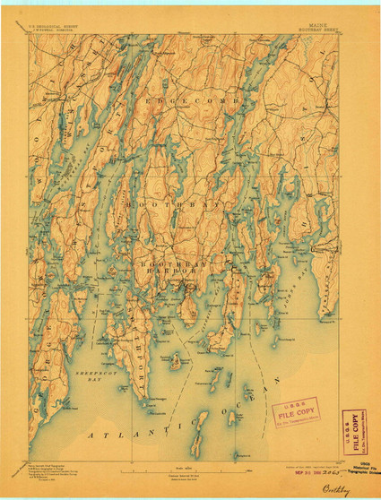 Boothbay, Maine 1893 (1906) USGS Old Topo Map Reprint 15x15 ME Quad 807400