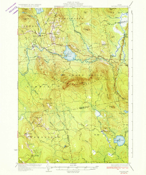 Saponac, Maine 1934 (1934) USGS Old Topo Map Reprint 15x15 ME Quad 460832
