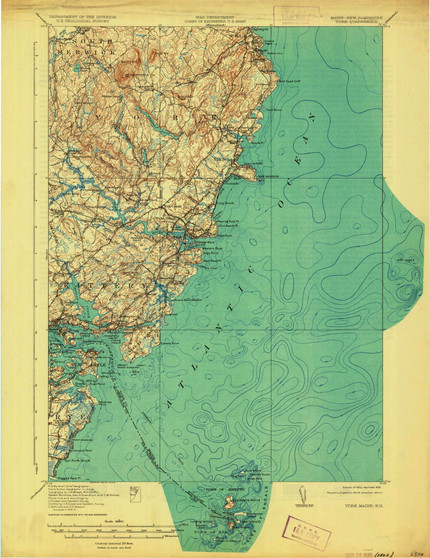 York, Maine 1920 (1933) USGS Old Topo Map Reprint 15x15 ME Quad 807741